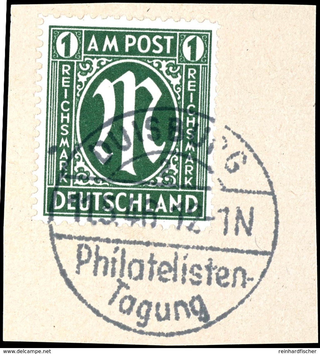 1 Reichsmark AM-Post, Gestempelt "Duisburg 2 11.5.46 Philatelisten-Tagung", Ausgabetypische Für Die Ausgabe (herstellung - Sonstige & Ohne Zuordnung