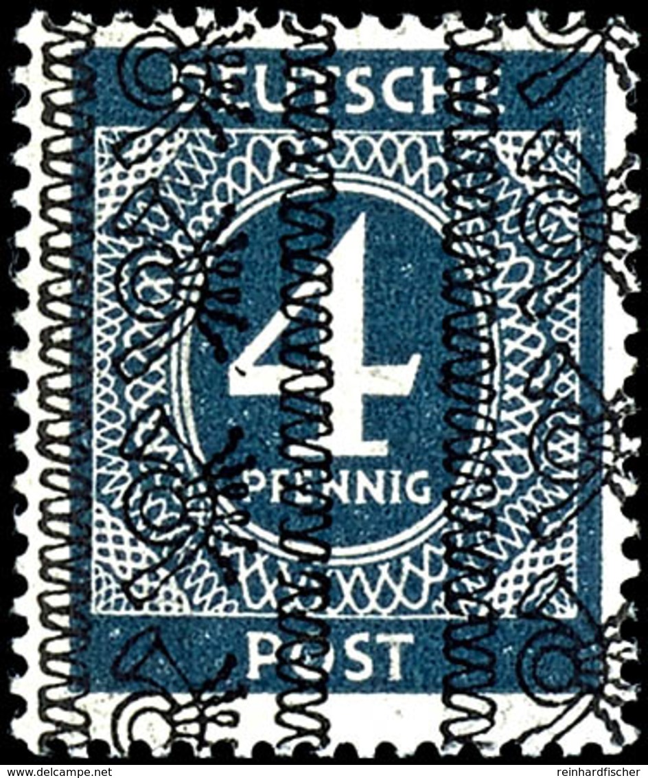 4 Pfg. Ziffer Mit Doppeltem Senkrechtem Bandaufdruck, Postfrisch, Tadellos, U.a. Geprüft Schlegel BPP Mit Fotoattest, Mi - Other & Unclassified