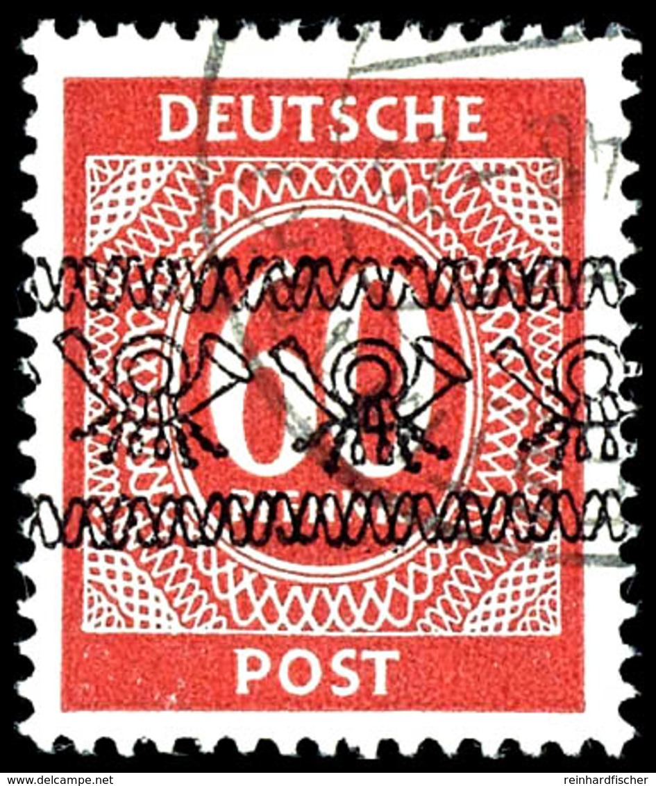 Nicht Ausgegeben: 60 Pfg Ziffern Mit Bandaufdruck, Tadellos Gestempelt, Gepr. Schlegel BPP, Mi. 280.-, Katalog: VIII/I O - Sonstige & Ohne Zuordnung