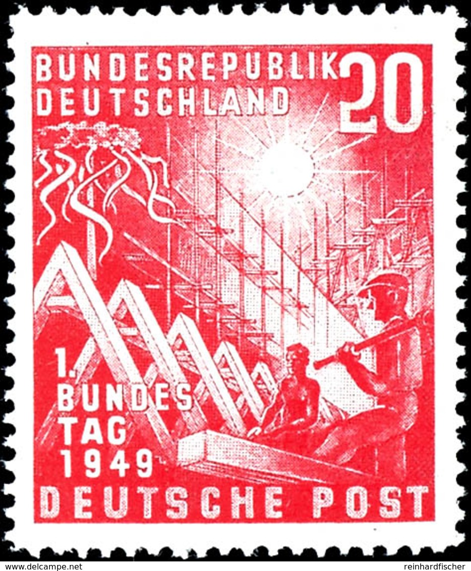 20 Pfg Bundestag Mit Plattenfehler "S Von Post" Mit Rotem Fleck, (Feld 11, Teilauflage), Tadellos Postfrisch, Gepr. Schl - Other & Unclassified