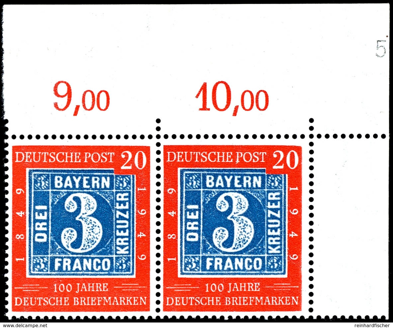 20 Pfg "100 Jahre Deutsche Briefmarken", Plattenfehler II "weißer Strich Unter P Von Post", Tadellos Postfrisch, Fotobef - Sonstige & Ohne Zuordnung
