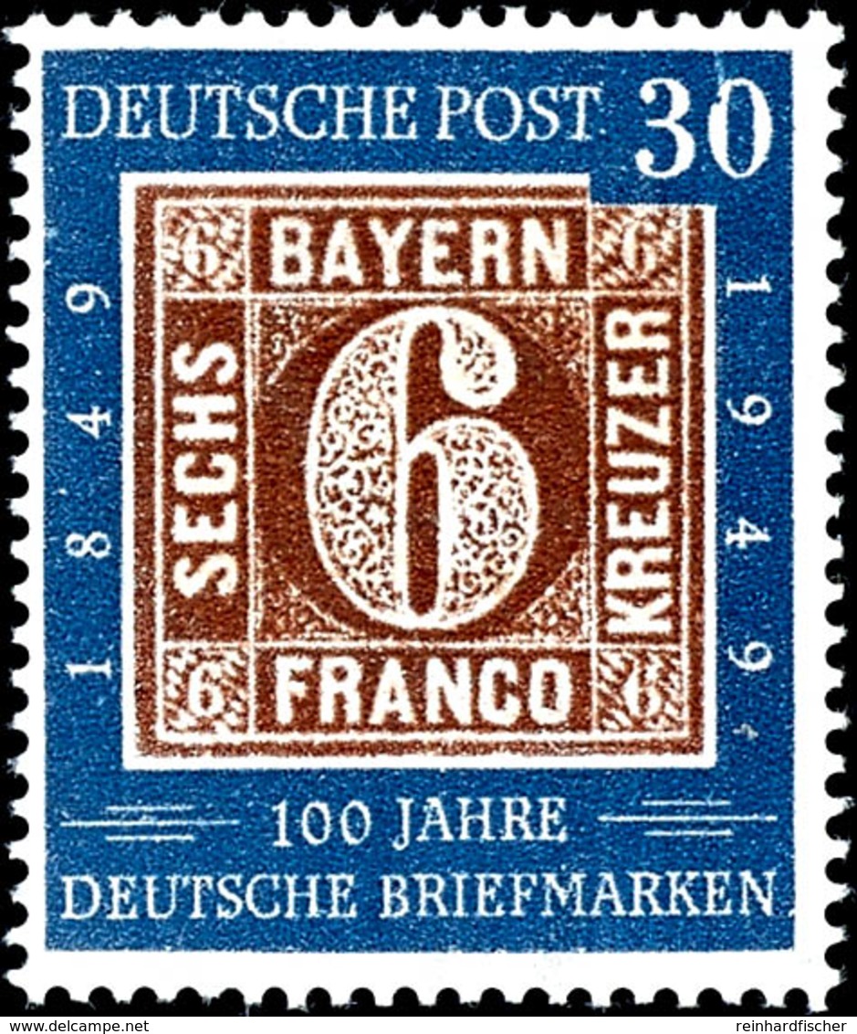 30 Pfg. 100 Jahre Briefmarken Mit Plattenfehler "0 Der Wertangabe 30 Beschädigt", Postfrisch, Geprüft Schlegel D. BPP, M - Sonstige & Ohne Zuordnung