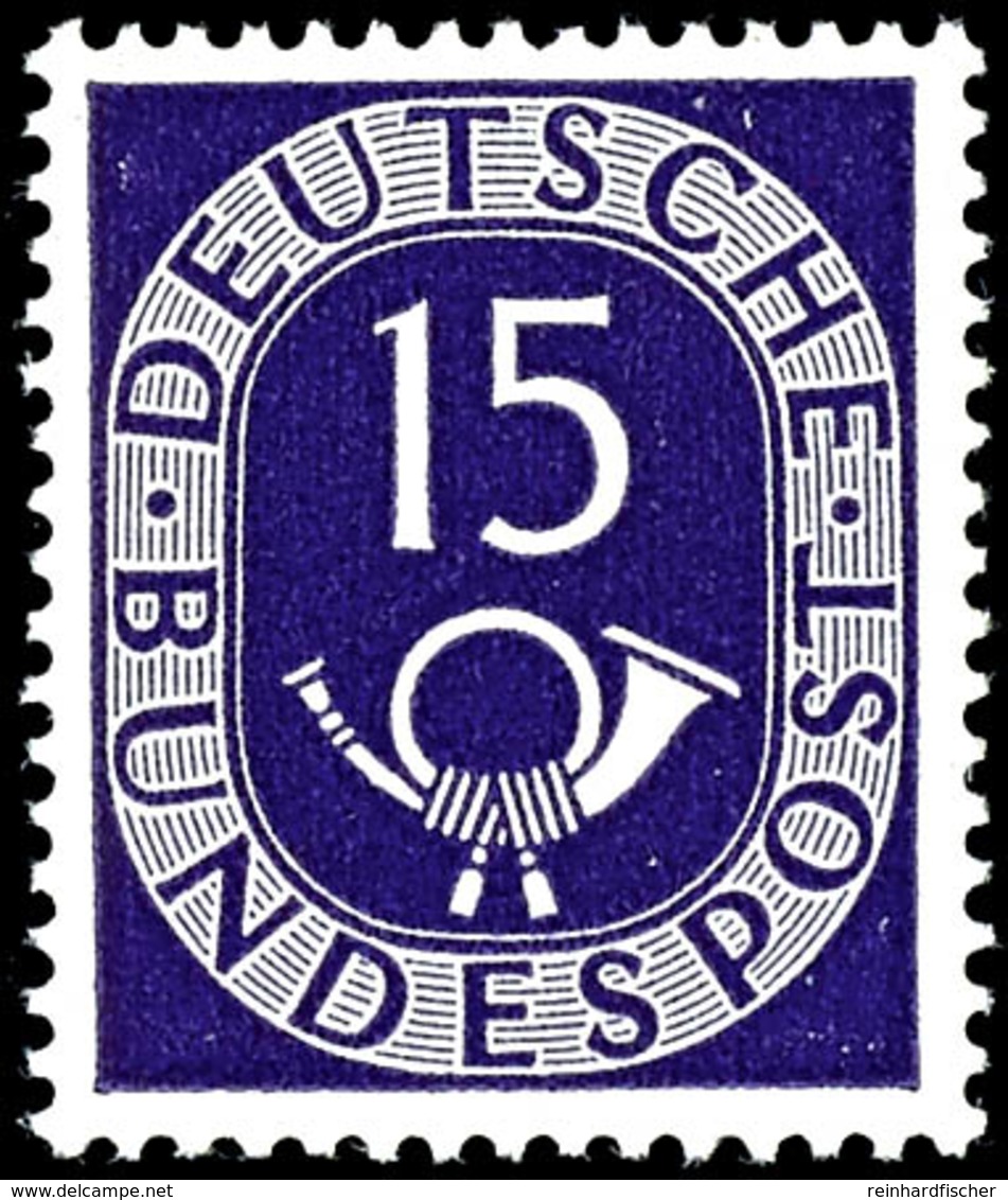 15 Pfg Posthorn, Abart: Wasserzeichen 4Z, Tadellos Postfrisch, Gepr. Schlegel BPP, Mi. 500.-, Katalog: 129Z ** - Other & Unclassified