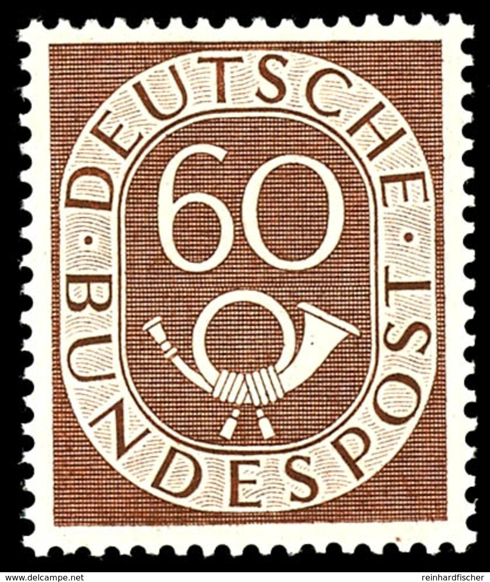 60 Pfg. Posthorn, Postfrisch, Prüfbefund Prüfstelle Basel: "echt Und Einwandfrei", Mi. 150,-, Katalog: 135 ** - Autres & Non Classés