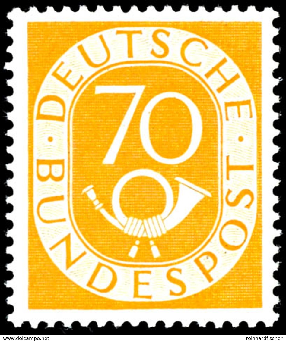 70Pfg. Posthorn, Postfrisch, Fotoattest Schlegel D. BPP "die Erhaltung Ist Einwandfrei", Mi. 500,-, Katalog: 136 ** - Autres & Non Classés