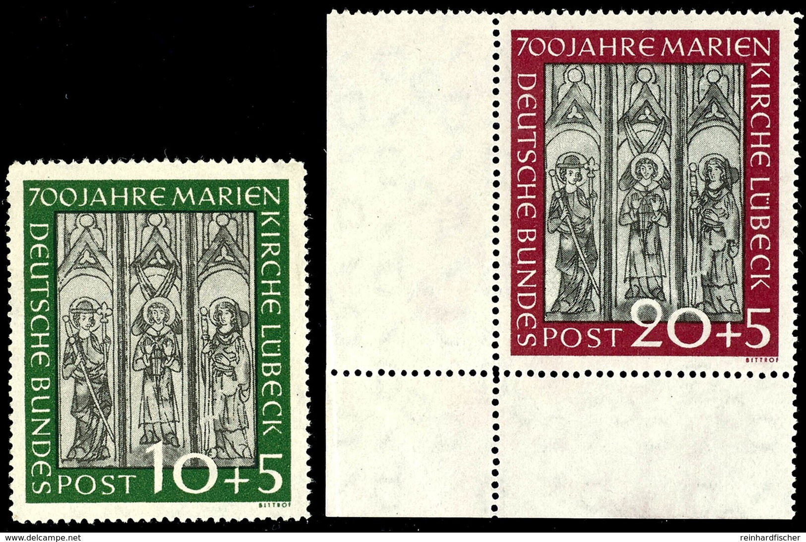 10 Und 20 Pfg. Marienkirche, Postfrisch, 20 Pfg. Linke Untere Bogenecke, Mi. 220,-, Katalog: 139/40 ** - Autres & Non Classés