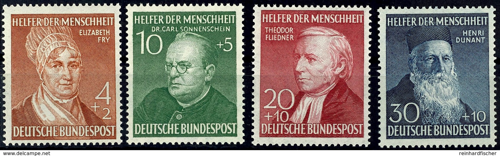 4 Pfg Bis 30 Pfg Helfer Der Menschheit (III), Kompletter Satz Mit Vier Werten, Tadellos Postfrisch, Mi. 130.-, Katalog:  - Autres & Non Classés