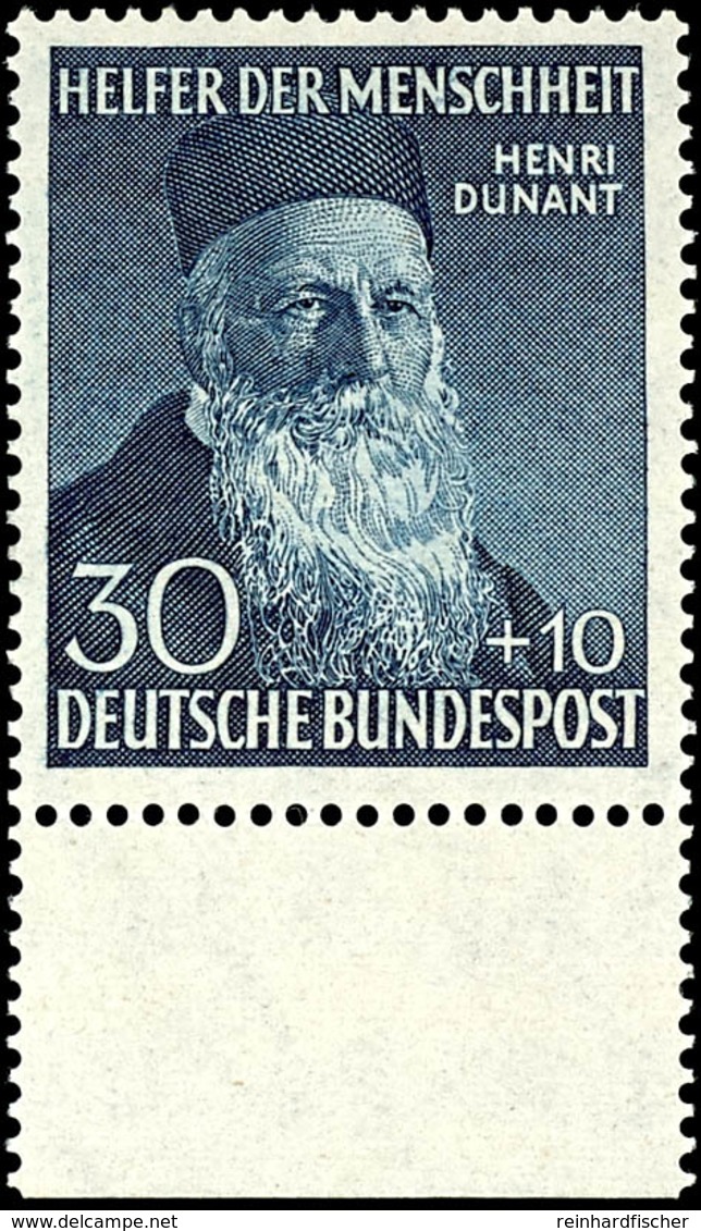 30 Pfg Henri Dunant, Unterrandstück, Tadellos Postfrisch, Gepr. Schlegel BPP, Mi. 90.-, Katalog: 159 ** - Other & Unclassified