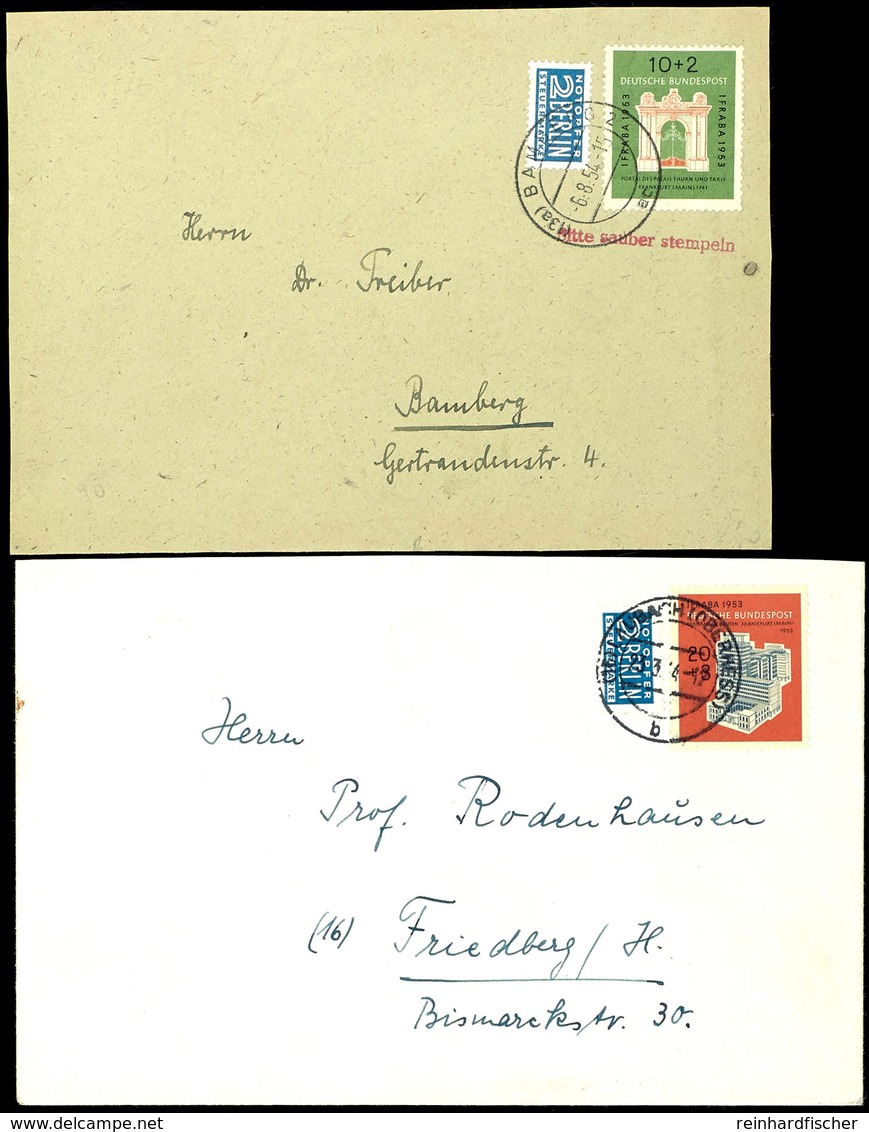 10 + 20 Pfg Briefmarkenausstellung IFRABA, Je Als Portogerechte Einzelfrankatur, 10 Pfg Auf Ortsbrief Von "(13a) BAMBERG - Autres & Non Classés