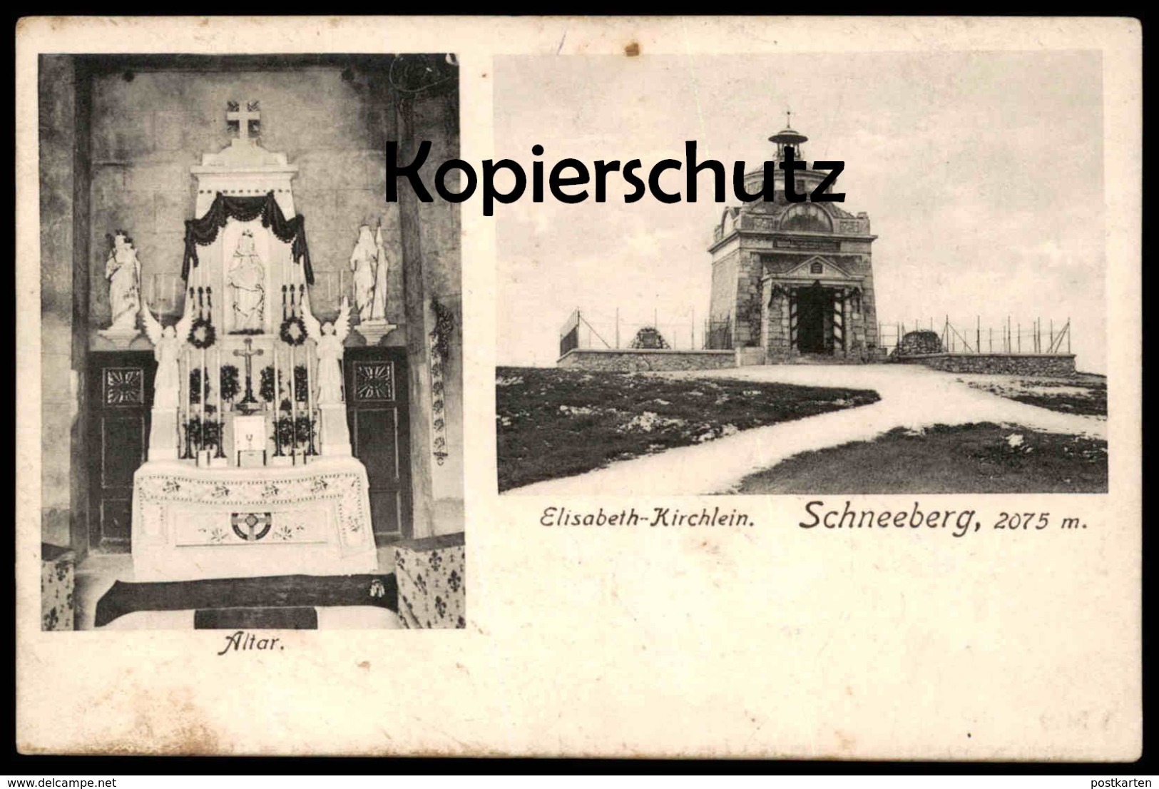 ALTE POSTKARTE ST. ELISABETH KIRCHLEIN SCHNEEBERG ALTAR Stempel Eduard Pradel Hochschneeberg Puchberg Ansichtskarte - Schneeberggebiet