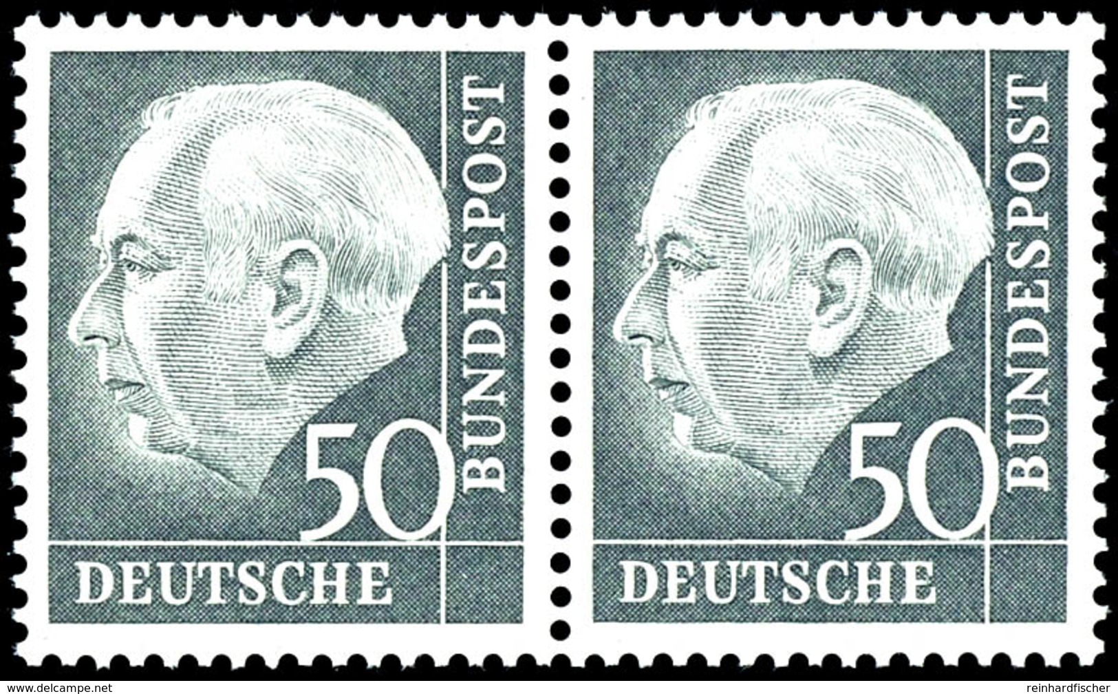 50 U. 60 Pfg. Heuss, Waagerechte Paare, Postfrisch, Fotoattest Schlegel A. BPP, Mi. 920.-, Katalog: 189,190 ** - Autres & Non Classés