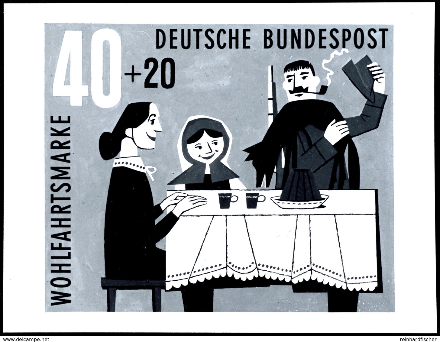 1960, Märchen Der Brüder Grimm, Archivfoto Eines Nicht Angenommenen Konkurrenzentwurfes Zum Wert 40 Pfennig, Selten.  Fo - Other & Unclassified