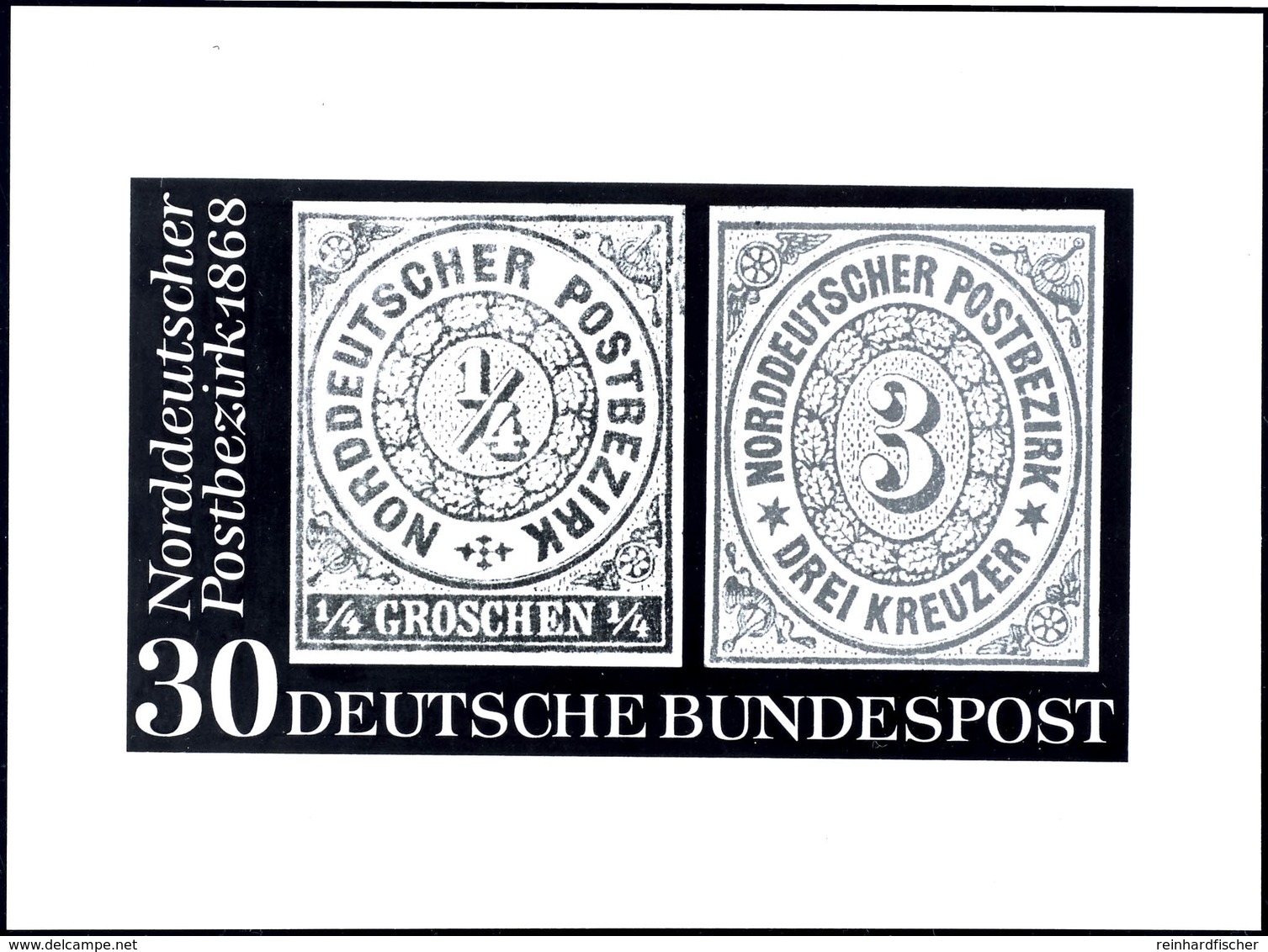 1969, 100 Jahrestag Der Gründung Des Norddeutschen Postbezirks, Archivfoto Eines Nicht Angenommenen Konkurrenzentwurfes, - Autres & Non Classés