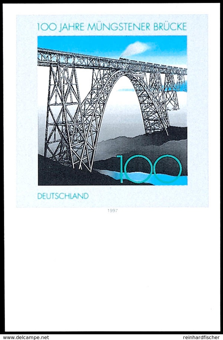 100 Pfg. Brücken, Ungezähnt, Vom Bogenunterrand, Postfrisch, Katalog: 1931U ** - Autres & Non Classés