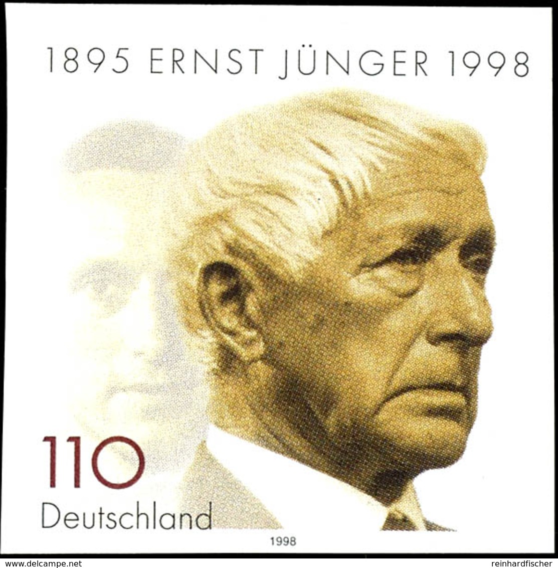 110 Pfg "Ernst Jünger", Abart "ungezähnt", Tadellos Postfrisch, Im Michel Nicht Verzeichnet, Katalog: 1984U ** - Autres & Non Classés