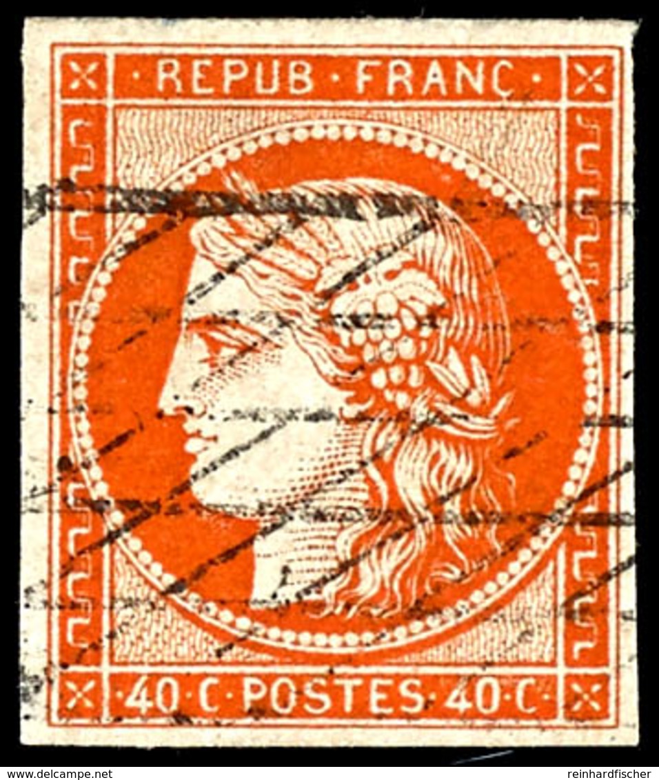 40 C. Rotorange, Voll Bis Breitrandig, Gestempelt, Tadellos, Mi.550,-, Katalog: 5a O - Other & Unclassified