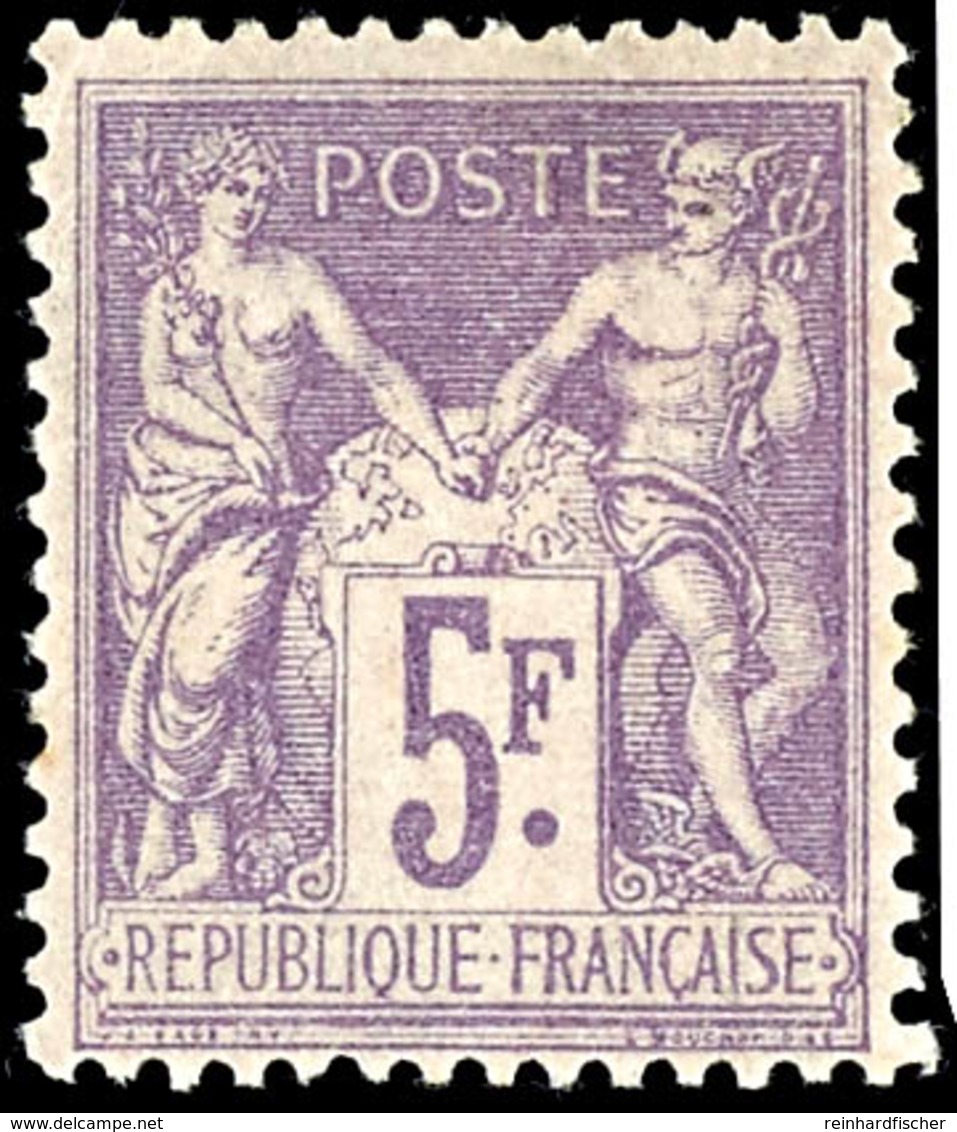 5 Fr. Sage Violett Auf Helllila, Ungebraucht, Geprüft, Mi.450,-, Katalog: 76 * - Autres & Non Classés