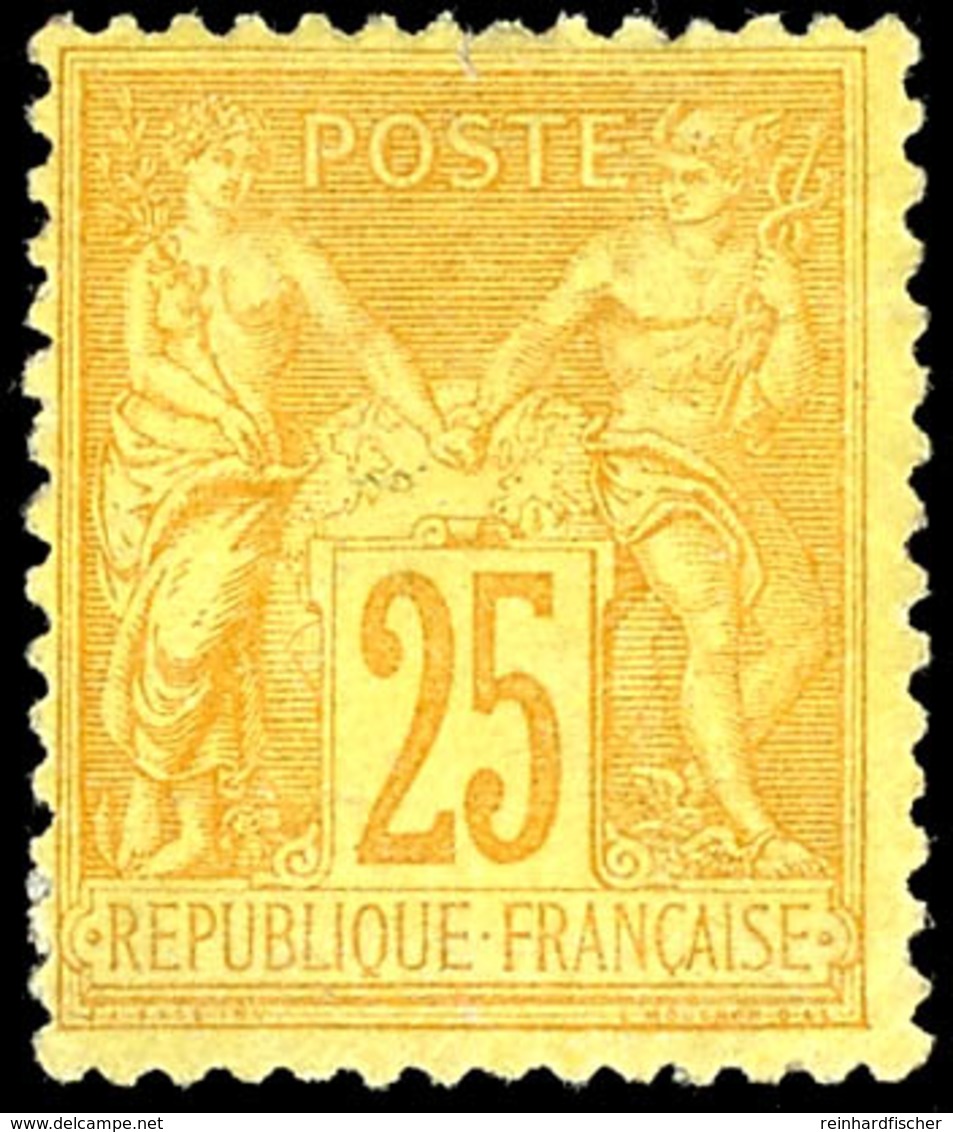 1879, 25 C. Sage Gelbbraun Auf Gelb, Ungebraucht, Mi.250,-, Katalog: 78 * - Autres & Non Classés