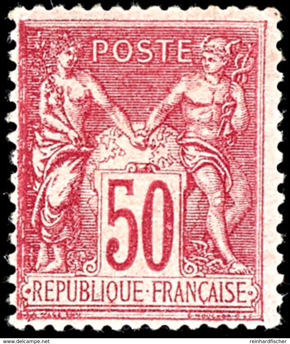 50 C. Sage Karmin Auf Rosa, Type II, Ungebraucht, Mi.220,-, Katalog: 81II * - Autres & Non Classés