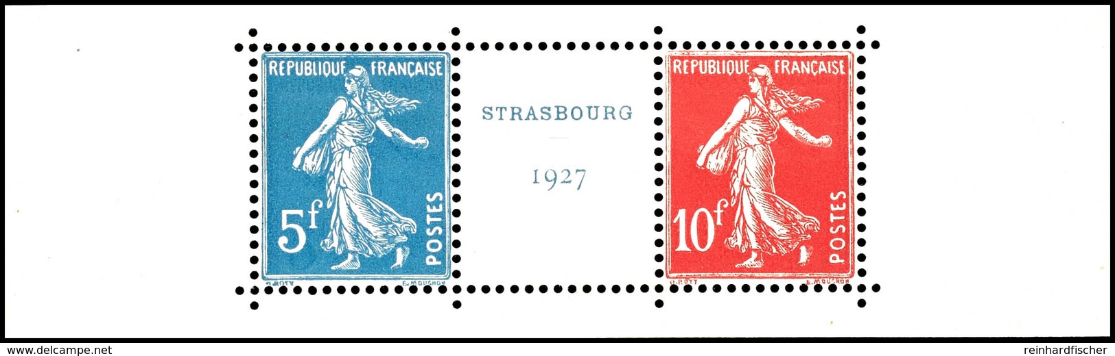 5 Und 10 Fr., Herzstück Aus Strassburg-Block, Postfrisch, Yvert-Nr. 241-42, Yvert 1.200.-, Katalog: 218/19 ** - Other & Unclassified