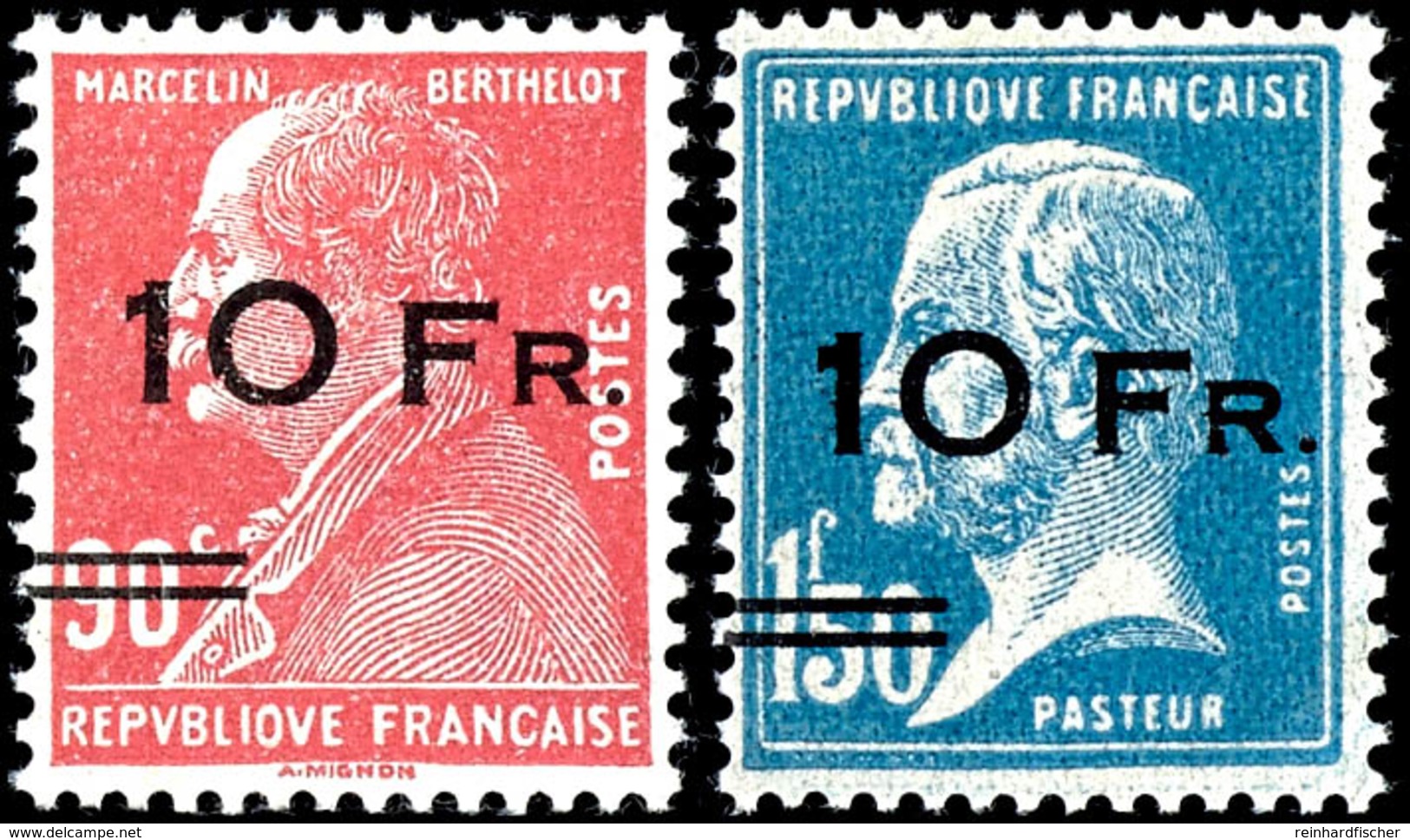 1928, 10 Fr. Auf 90 C. Und 1,50 Fr. Flugpostmarken, Sog. "Ile De France", Kompletter Satz Mit 2 Werten, Tadellos Ungebra - Other & Unclassified