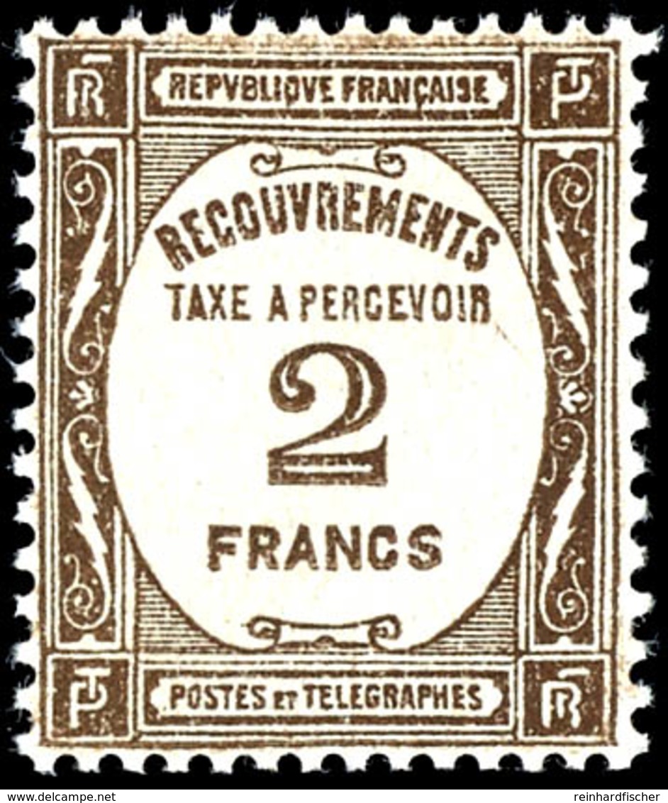 1931, 2 Fr. Sepia, Postfrisch, Mi.270,-, Katalog: 66 ** - Other & Unclassified