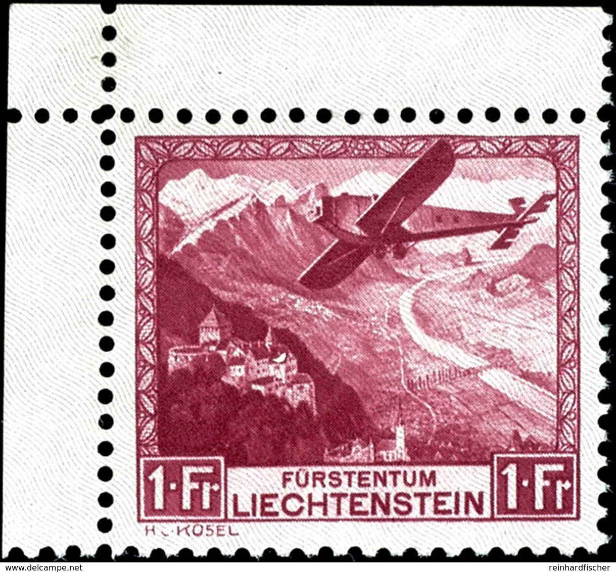 1930, 1 Fr. Flugpost Mit Linker Oberer Bogenecke, Satzhöchstwert, Tadellos Postfrisch, Unsigniert, Kabinett, Mi. 220.-,  - Otros & Sin Clasificación