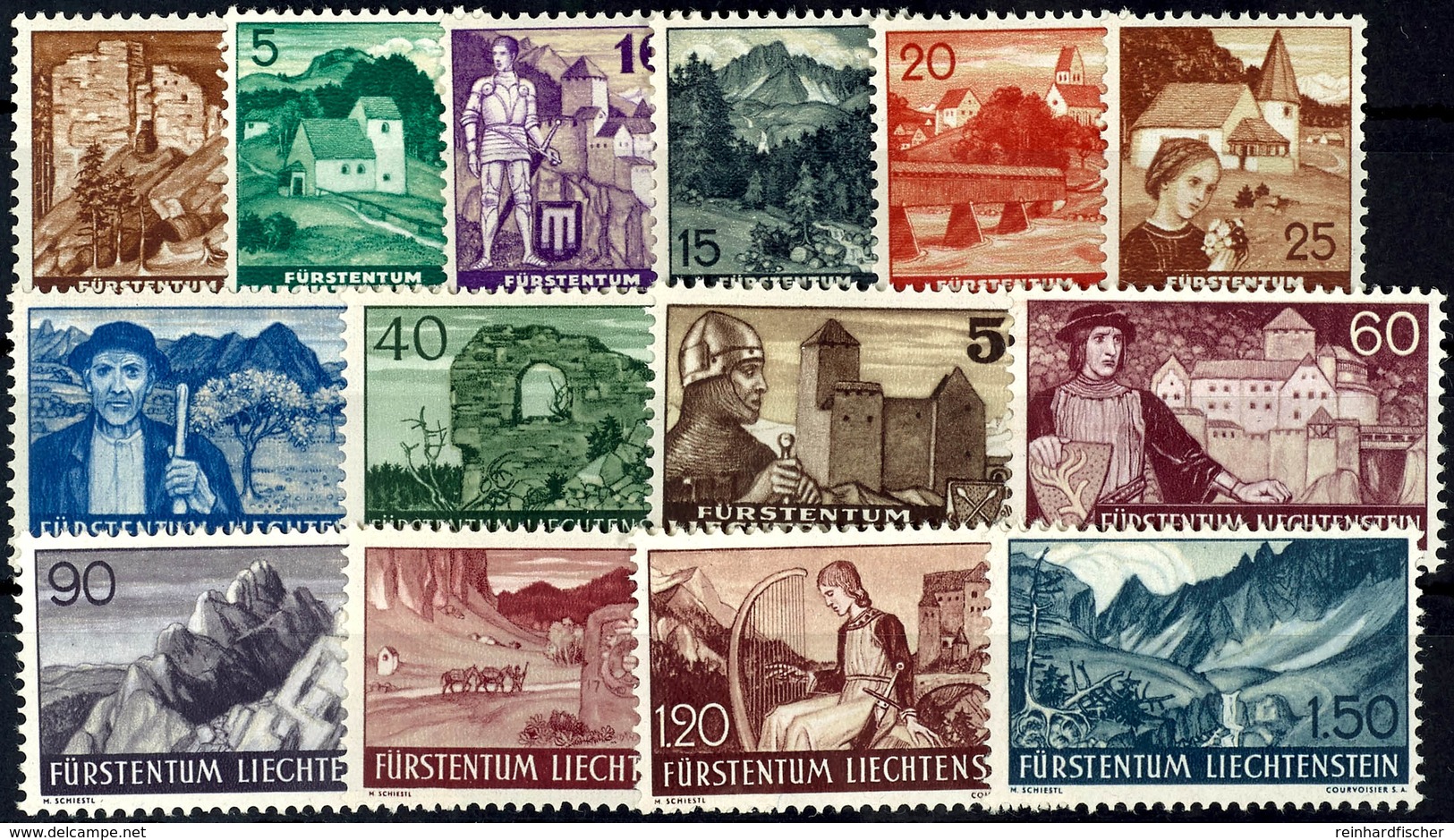 1937, 3 Rp. - 1,50 Fr. Freimarken Komplett Postfrisch, Mi. 140.-, Katalog: 156/69 ** - Altri & Non Classificati