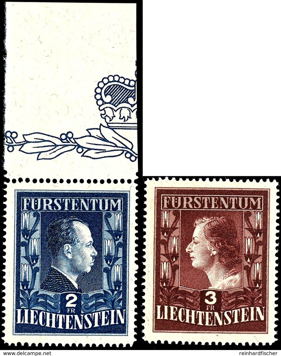 1951, 2 - 3 Fr. Fürstenpaar In B-Zähnung, Dabei Die 2 Fr. Mit Oberrand, Tadellos Postfrisch, Unsigniert, Mi. 350.-, Kata - Other & Unclassified