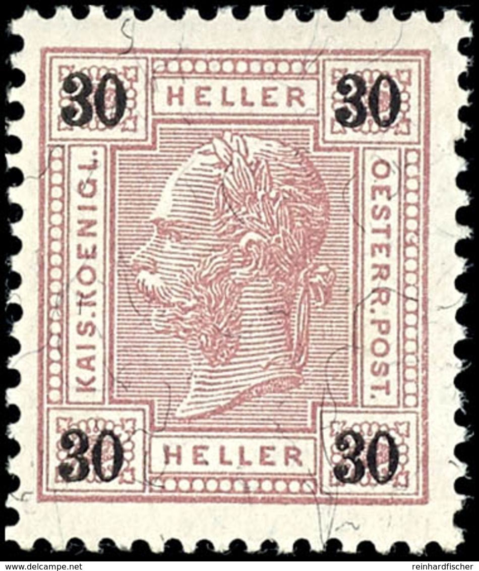 1899, 30 H. Franz Joseph, Tadellos Postfrisch, Unsigniert, Kabinett, Katalog: 77 ** - Other & Unclassified