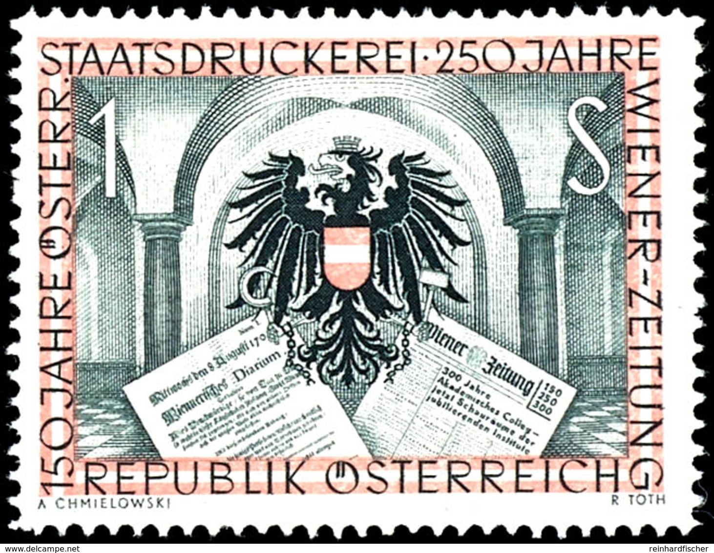 1954, 1 S. Österreichische Staatsdruckerei, Probedruck In Schwarzgrün (statt Braunschwarz) Und Linienzähnung (statt Kamm - Other & Unclassified