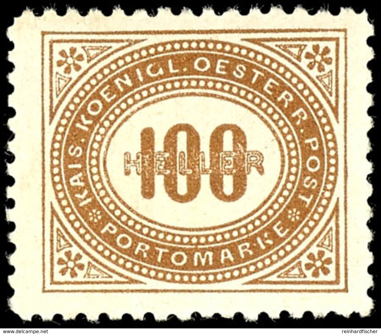 1900, 100 H. Ziffer Gezähnt, Tadellos Postfrisch, Unsigniert, Kabinettstück Des Satzhöchstwertes, Mi. 135.-, Katalog: 33 - Other & Unclassified