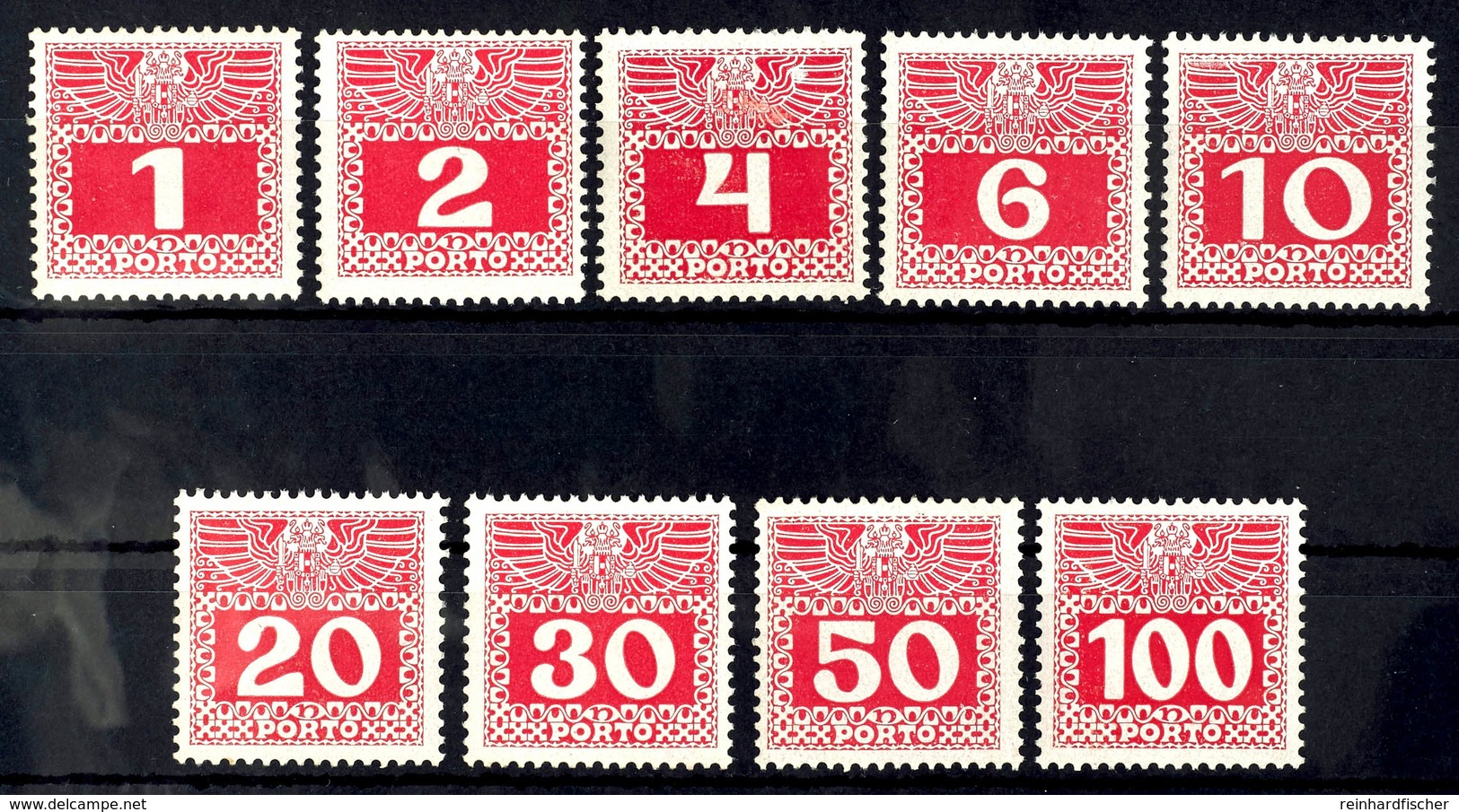 1908, 1 - 100 H. Ziffern Auf Gestrichenem Kreidepapier, 9 Werte Komplett, Tadellos Postfrisch, Unsigniert, Mi. 320.-, Ka - Sonstige & Ohne Zuordnung