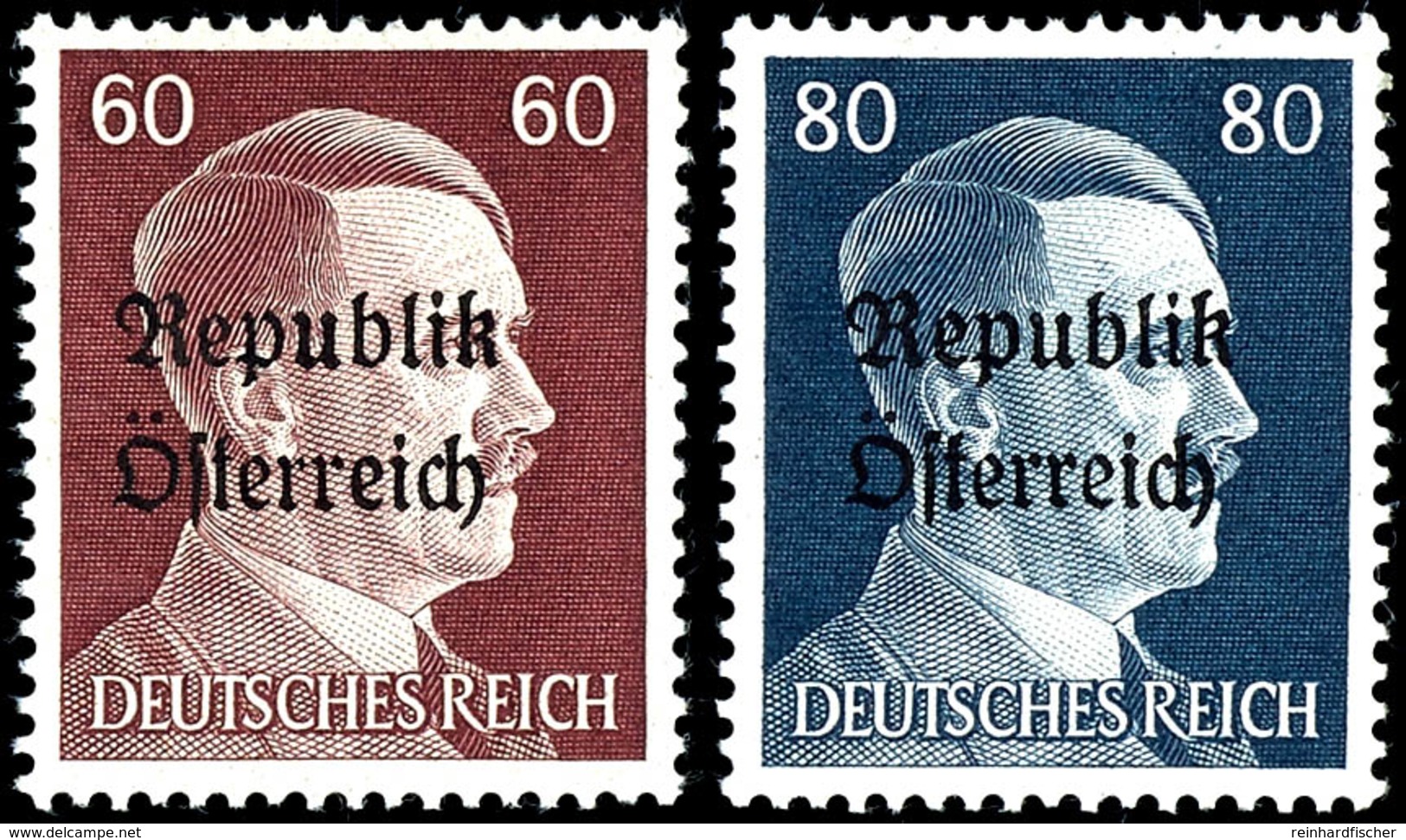 Mondsee, 1945, 1-60 Pfg. Hitler Mit Maschinenaufdruck, Postfrisch Komplett, Signiert Und Befund Sturzeis VÖB, Dazu 80 Pf - Sonstige & Ohne Zuordnung