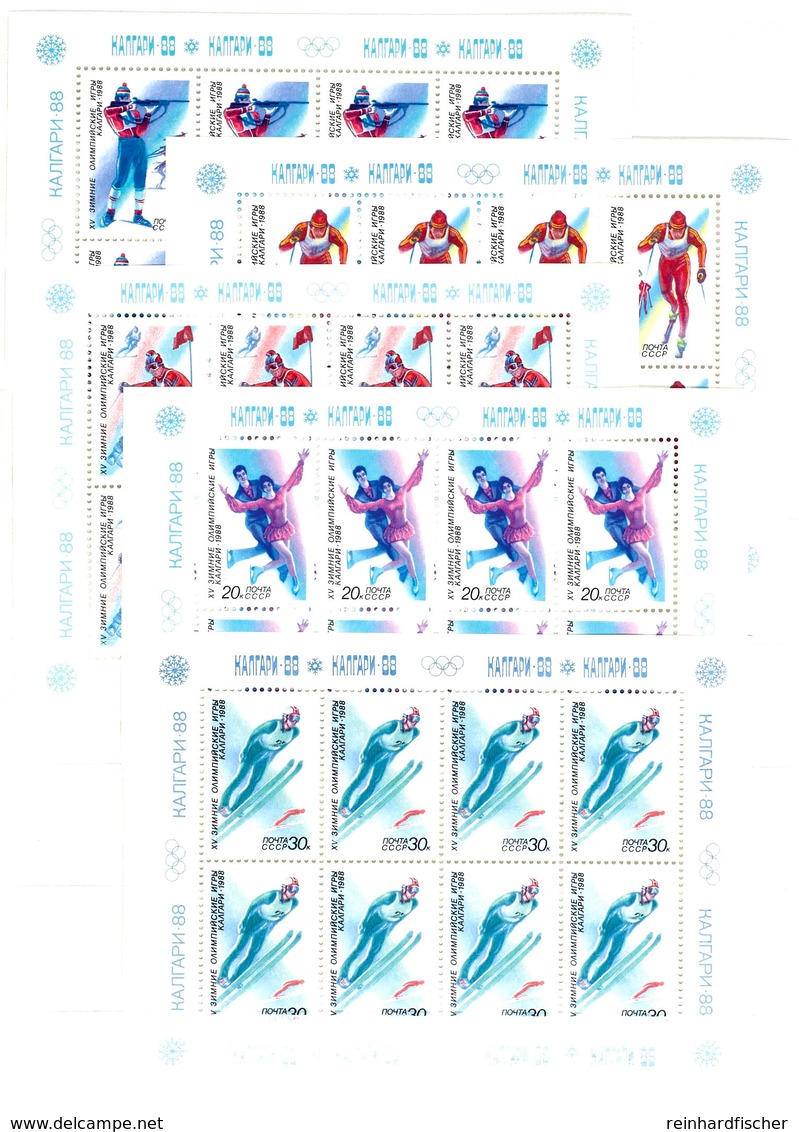 1988, 5 - 30 K. Olympische Winterspiele, Postfrischer Kleinbogensatz, Mi. 550.-, Katalog: 5788/92KLB ** - Sonstige & Ohne Zuordnung