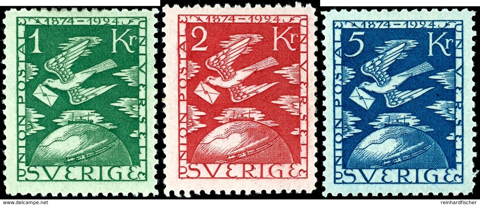 1924, 5 Ö. Bis 5 Kr. UPU, Ungebraucht In Normaler Zähnung, Mi. 750,-, Katalog: 159/73 * - Schweden