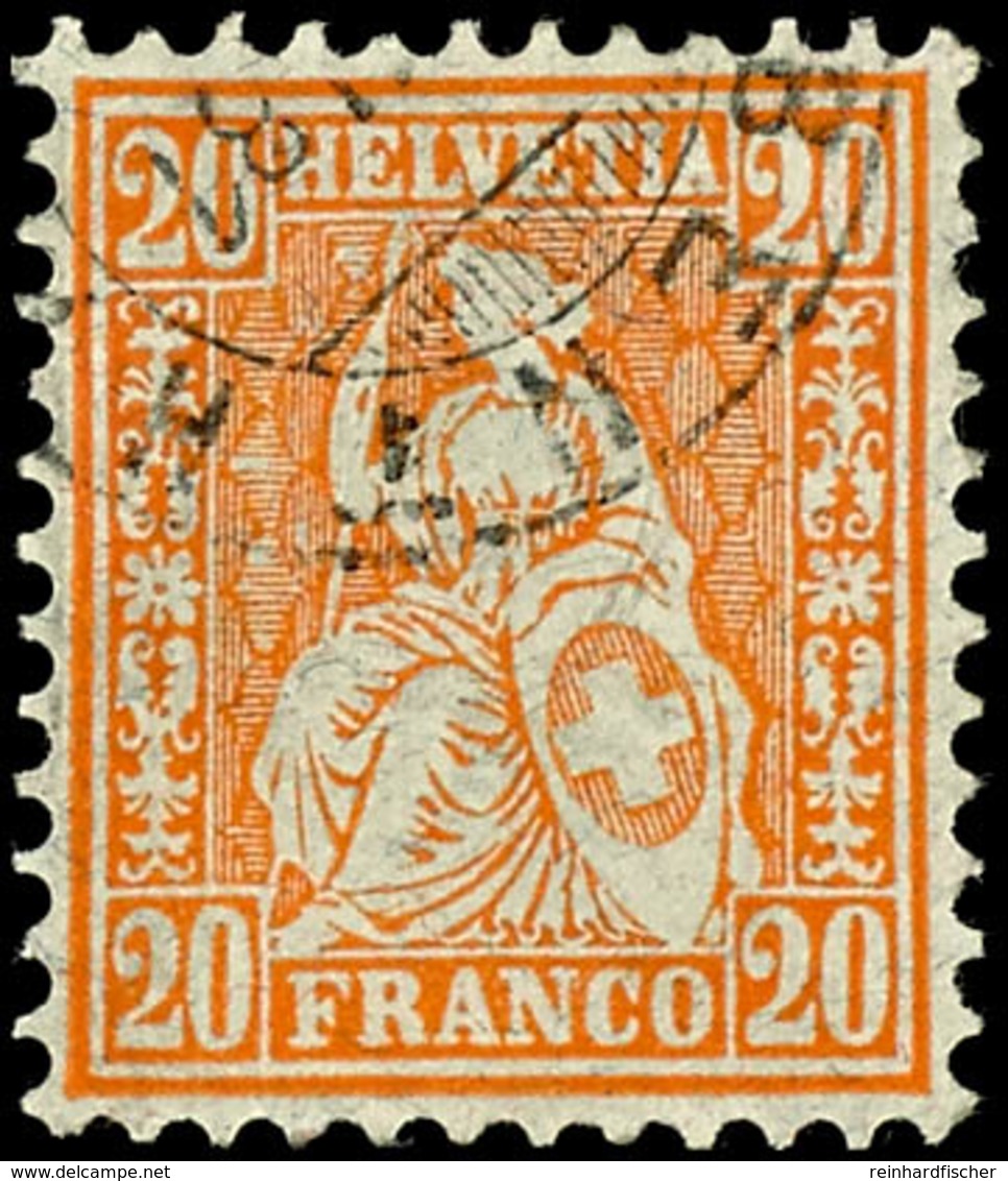 1881, 20 Rp. Rötlichorange, Sitzende Helvetia, Tadellos Gestempelt "TURBENTHAL .. XI 81" (Stempelgruppe 149), Fotobefund - Other & Unclassified