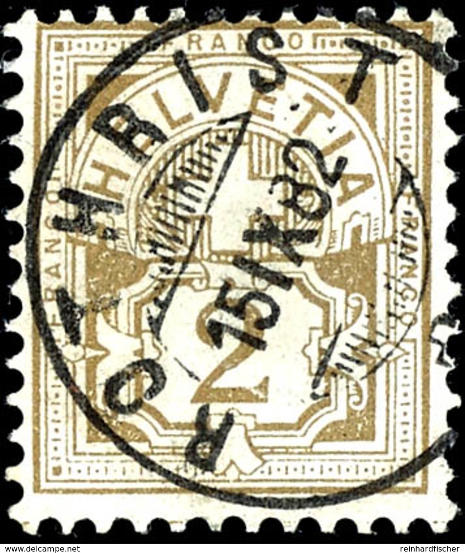 1882, 2 C. Olivbraun, Klar Gestempelt "Rothrist 15 IX 82", Tadellose Erhaltung, Fotobefund Rellstab AIEP, Mi. 350.-, Kat - Autres & Non Classés