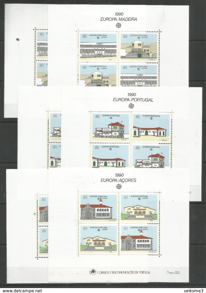 2x PORTUGAL - MNH - Europa-CEPT - Architecture - 1990 - 1990