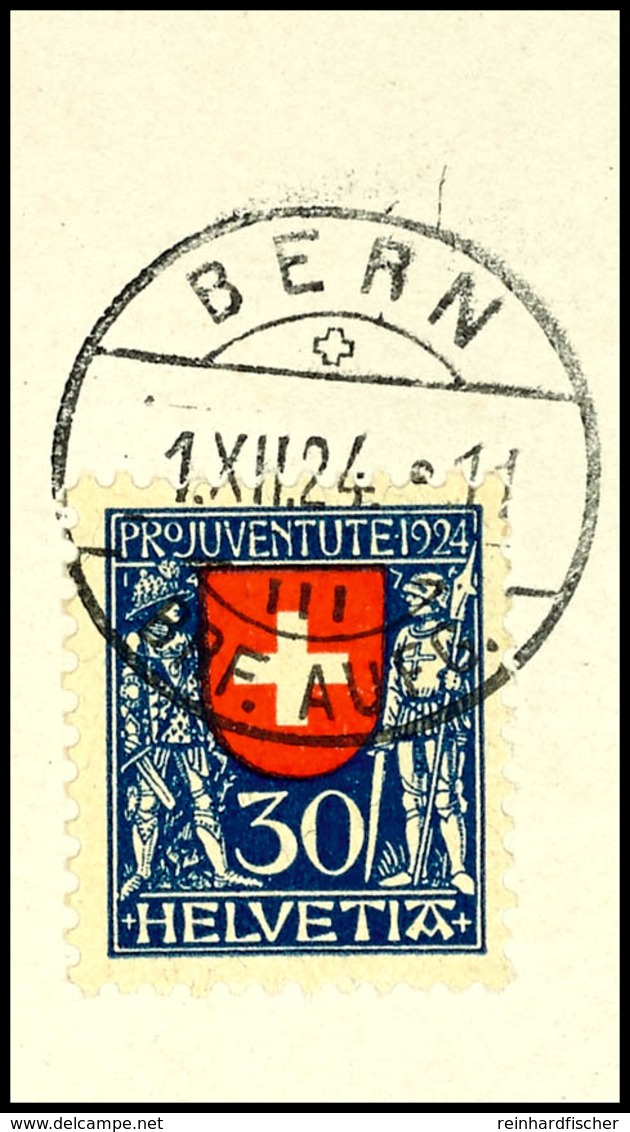 1924, 5 - 30 C. Pro Juventute Mit Ersttagsstempeln Von Identischen Orten Auf Briefstücken, Katalog: 209/12 BS - Other & Unclassified