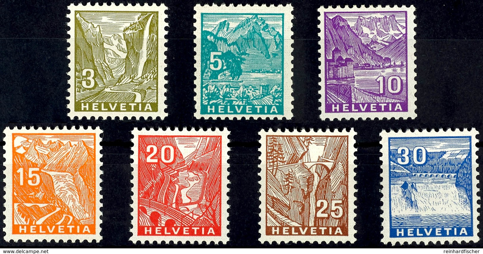 1934, 3 - 30 C. Landschaften, 7 Werte Komplett, Tadellos Postfrisch, Unsigniert, Mi. 110.-, Katalog: 270/76 ** - Altri & Non Classificati