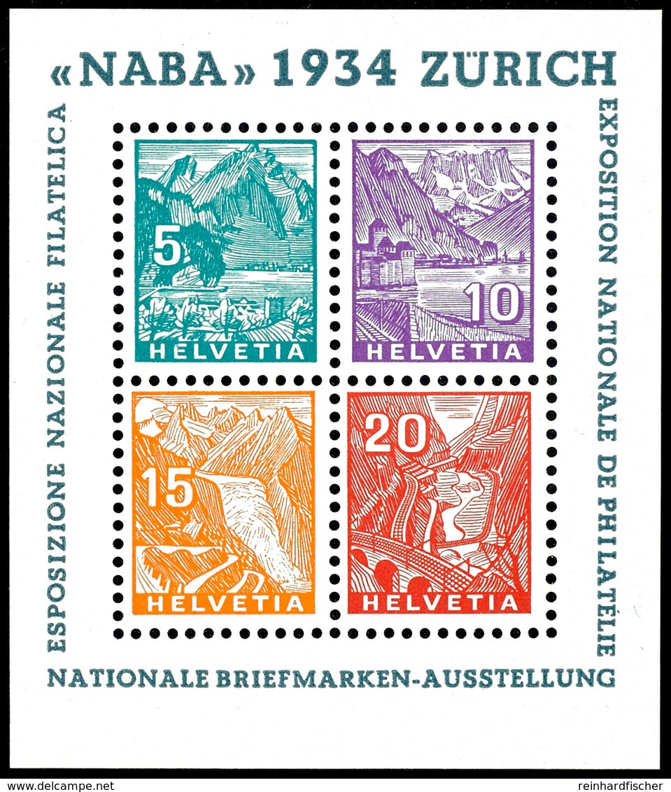 1934, Blockausgabe NABA, Tadellos Postfrisch, Gepr. Rellstab BPP Mit Befund "..."echt, Sauber Und Sehr Frisch, In Origin - Altri & Non Classificati