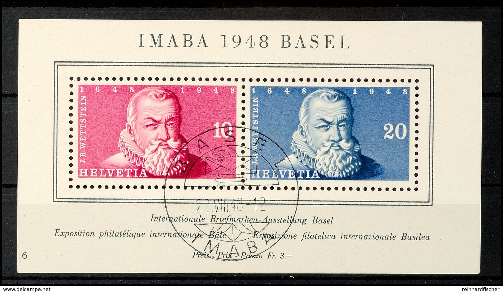 Blockausgabe "IMABA", Tadellos Gestempelt Mit Sonderstempel Vom 22. August 1948, Mi. 90.-, Katalog: Bl.13 O - Autres & Non Classés