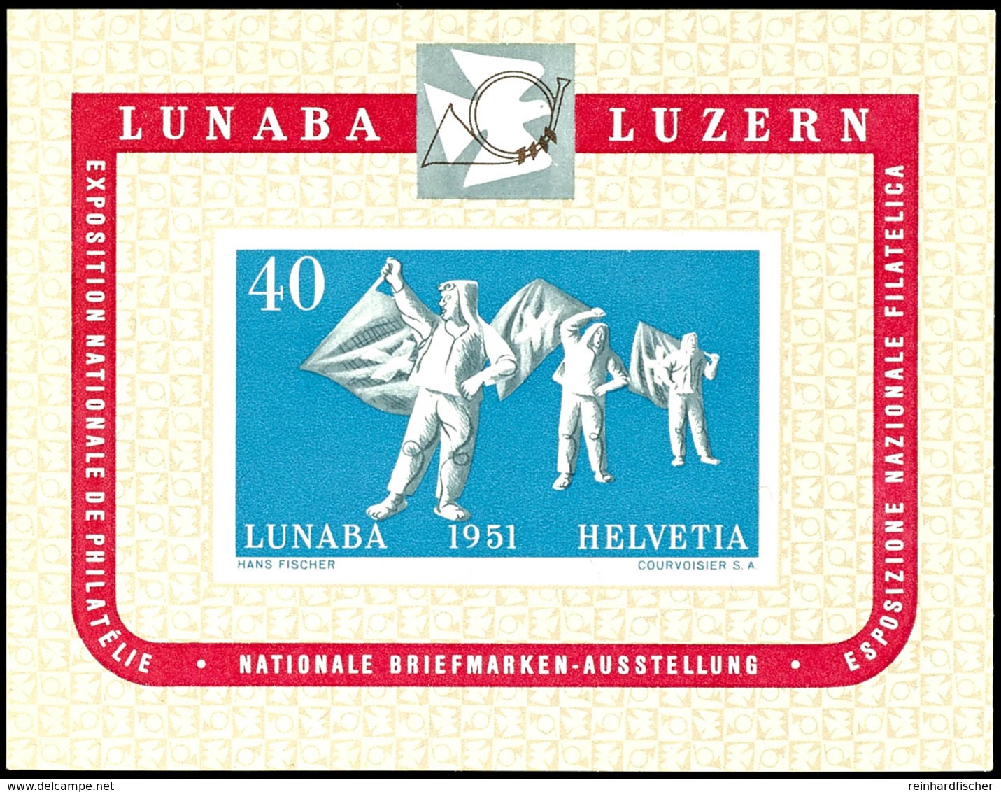 1951, Blockausgabe Briefmarkenausstellung LUNABA, Tadellos Postfrisch, Mi. 260.-, Katalog: Bl.14 ** - Autres & Non Classés