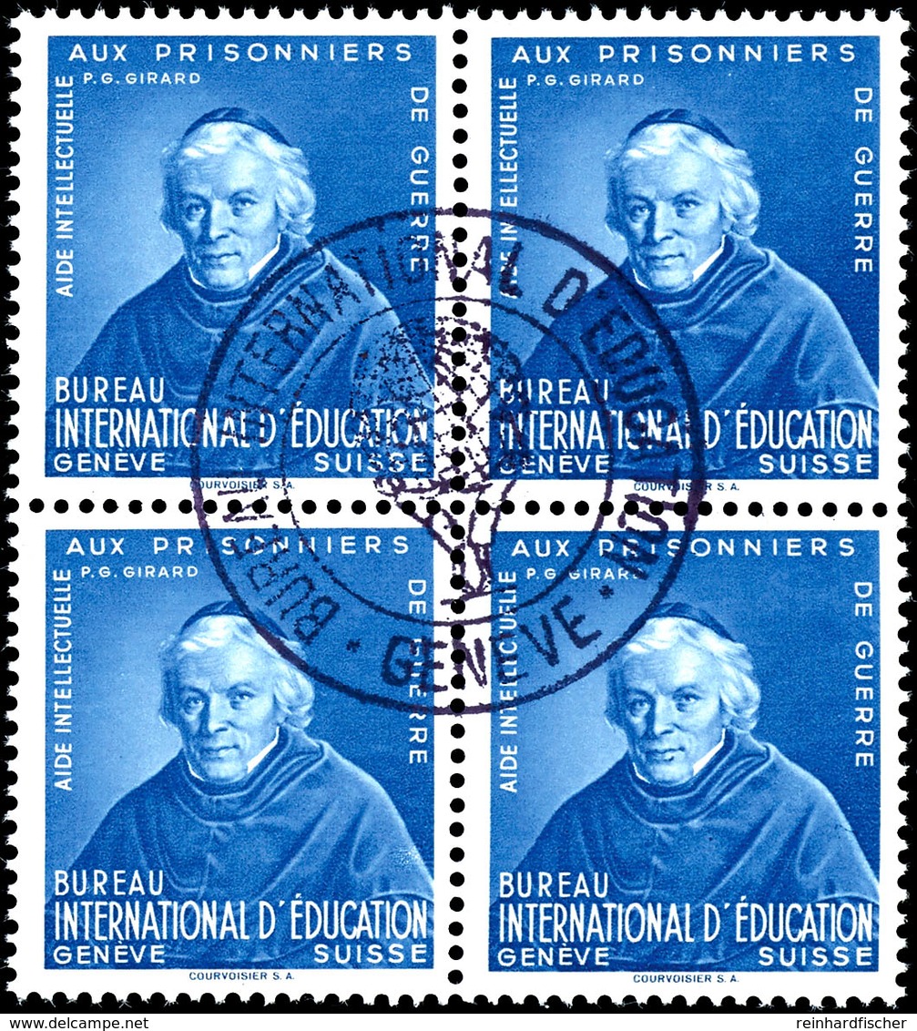 1942, Jean Baptiste Girard, Alle Vier Farben, Je Als Gefälligkeitsgestempelter Viererblock, Tadellos, Mi. 880.-, Katalog - Autres & Non Classés