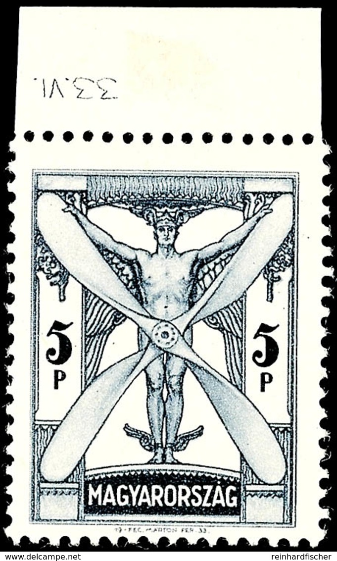 1933, 10 F Bis 5 P "Flugpostmarken", Flugpost-Ausgabe 1933, Tadellos Postfrisch, Mi. 380.-, Katalog: 502/10 ** - Ungarn
