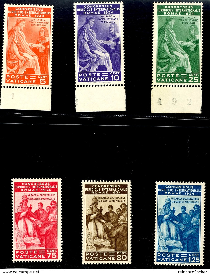 5 C. Bis 1,25 L. Juristenkongress, 6 Werte Kpl. Postfrisch (Gummi Teils Gebräunt), Mi. 800,-, Katalog: 45/50 ** - Autres & Non Classés