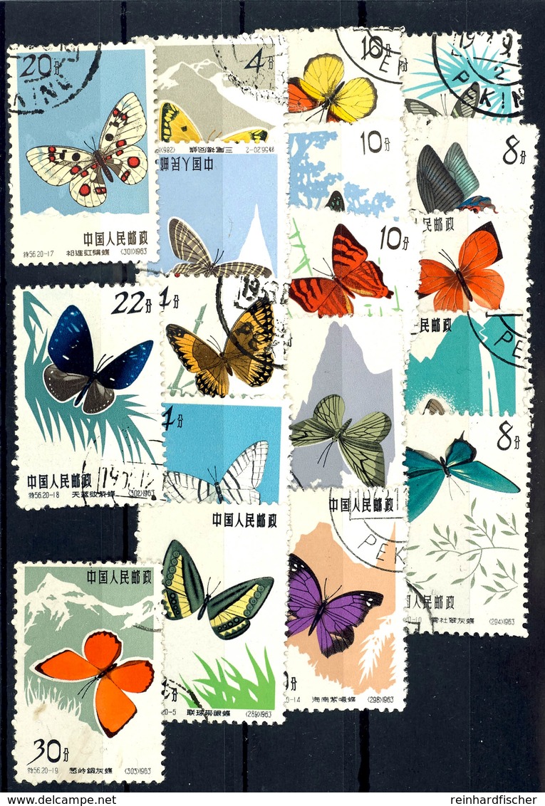 1963, Beide Schmetterlingsausgaben, Tadellos Rundgestempelt, Ohne Falz!, Katalog: 689/735 O - Altri & Non Classificati