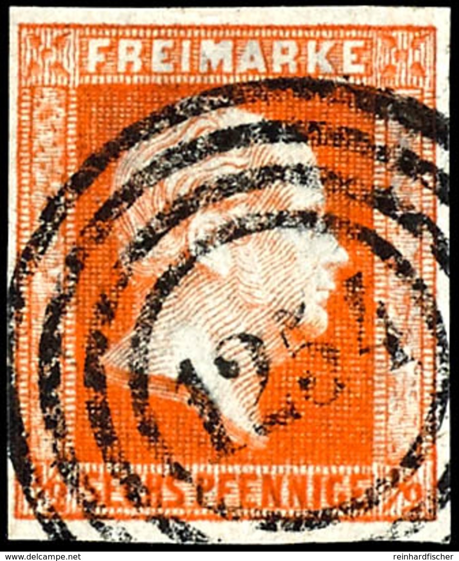 1/2 Sgr. Orange, Vollrandiges Und Farbfrisches Luxusstück, Klar Gestempelt Mit Besserem Nummernstempel "1254" - Rohrberg - Other & Unclassified