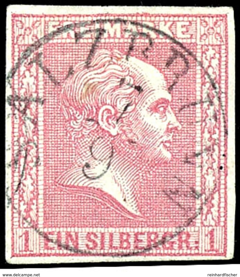 1 Sgr. Rosa, Gegitterter Grund, Allseits Vollrandiges Kabinettstück, Klar Entwertet Mit K1 "SALZBRUNN 7 9" (Reg.-Bez. Li - Sonstige & Ohne Zuordnung